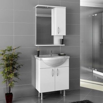 55 LİK DÜZ BEYAZ BANYO DOLABI 