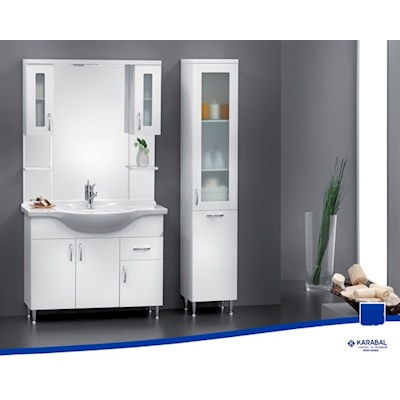 90 LIK DÜZ BEYAZ BANYO DOLABI