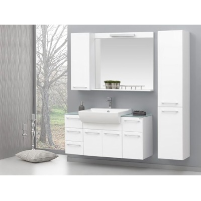 120 LİK DÜZ BEYAZ BANYO DOLABI 